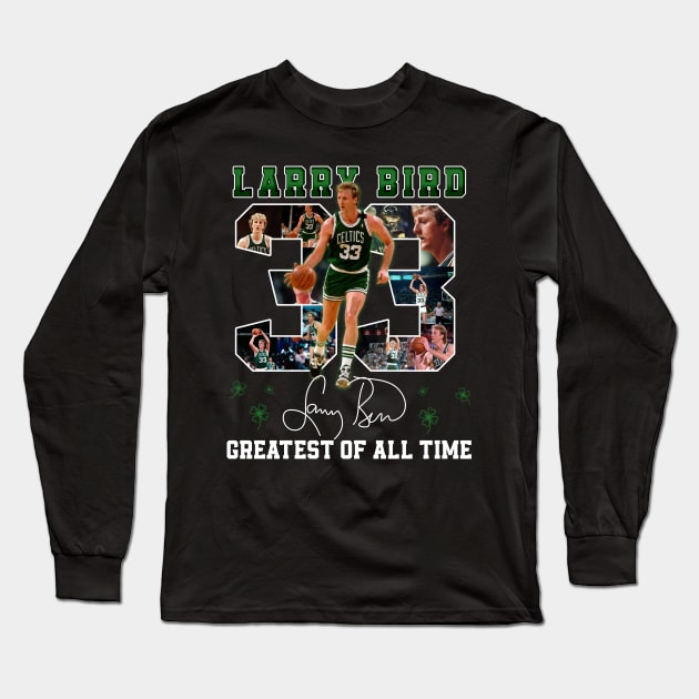 Larry Bird Legend Air Bird Basketball Signature Vintage Retro 80s 90s Bootleg Rap Style Long Sleeve T-Shirt by CarDE